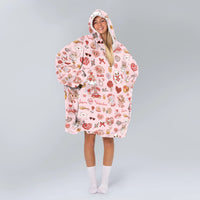 Load image into Gallery viewer, Valentine Groovy Blanket Hoodie
