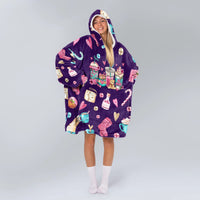 Load image into Gallery viewer, Coffee Cups Blanket Hoodie

