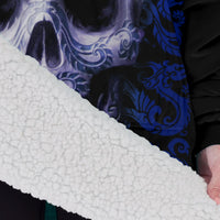 Load image into Gallery viewer, Blue Dragon Tattoo Skull Blanket Hoodie
