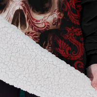 Load image into Gallery viewer, Red Dragon Tattoo Skull Blanket Hoodie
