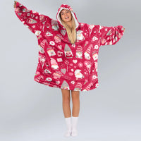 Load image into Gallery viewer, Valentine Gnomies Blanket Hoodie
