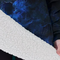 Load image into Gallery viewer, Blue Fire Skull Blanket Hoodie
