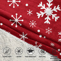 Load image into Gallery viewer, Red Snowflake Christmas Blanket Hoodie

