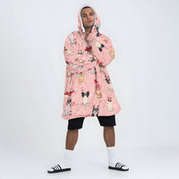 Load image into Gallery viewer, Loving Dogs Valentine Blanket Hoodie for Couple
