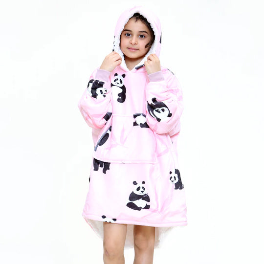 Kids Panda Blanket Hoodie