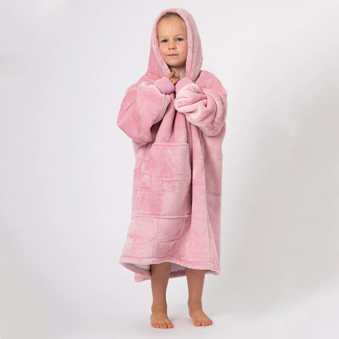 Kids Dusky Pink Blanket Hoodie