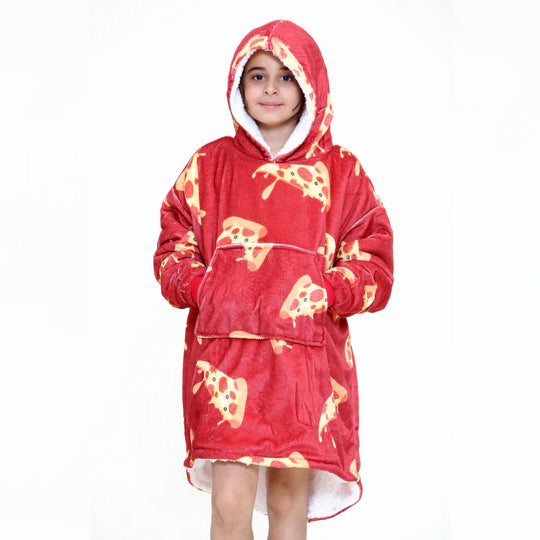 Kids Pizza Blanket Hoodie