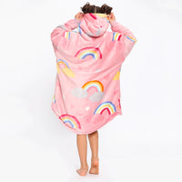 Load image into Gallery viewer, Kids Love Rainbows Blanket Hoodie
