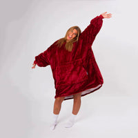 Load image into Gallery viewer, Wine Red Blanket Hoodie
