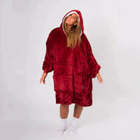 Load image into Gallery viewer, Wine Red Blanket Hoodie
