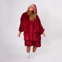 Load image into Gallery viewer, Wine Red Blanket Hoodie
