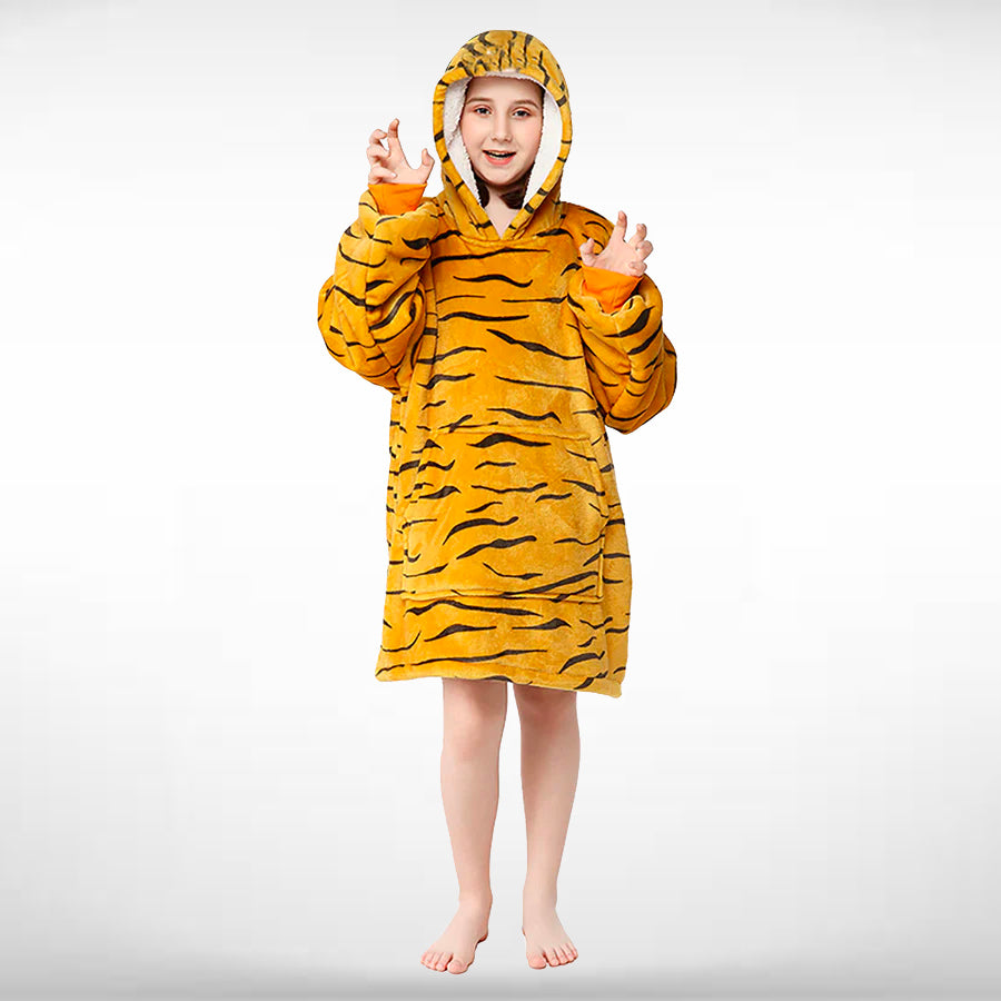 Kids Tiger Blanket Hoodie