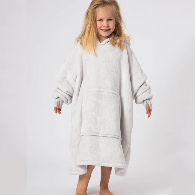 Kids Light Grey Blanket Hoodie