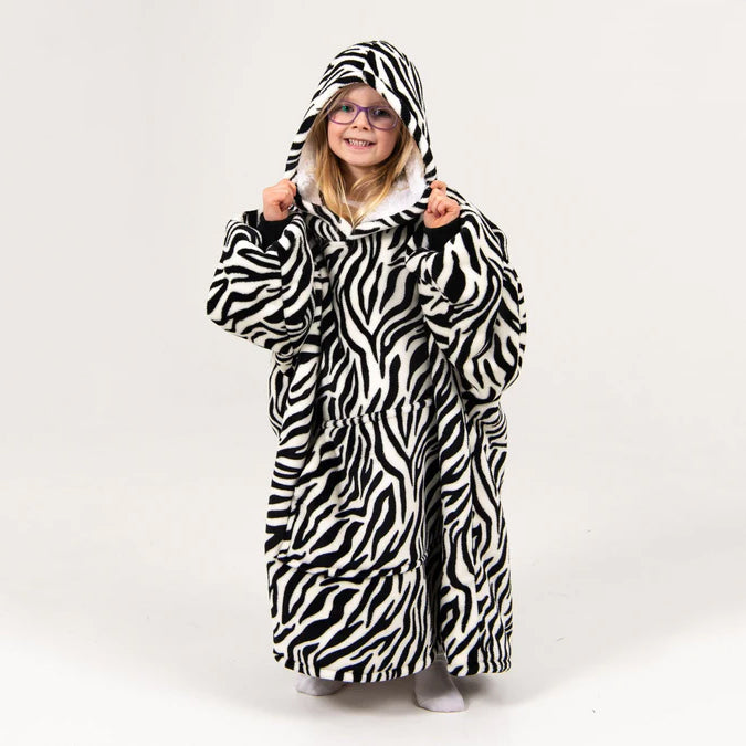 Kids Zebra Blanket Hoodie